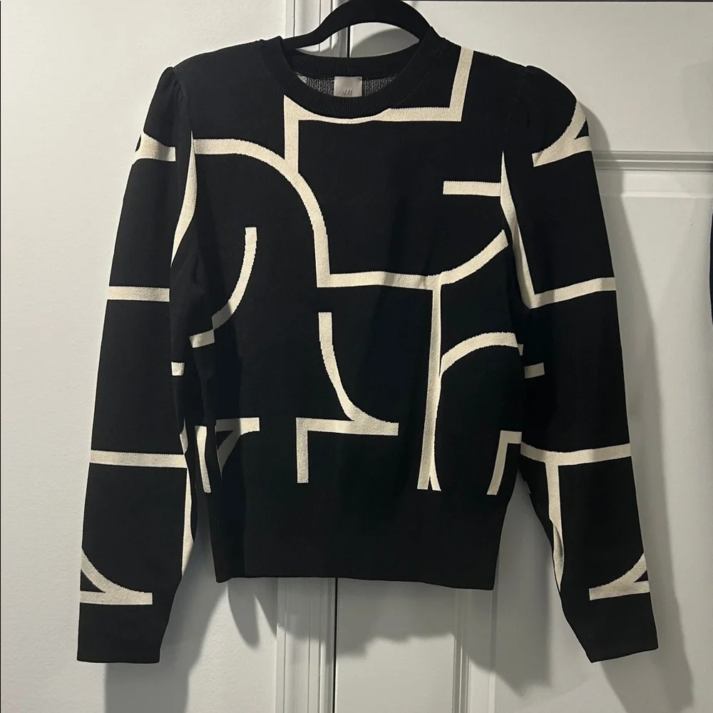 H&M Black and Cream Patterned Dress Set NWT - Picture 2 of 5